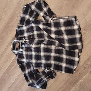 Orvis large tall heavy flannel shacket like new
